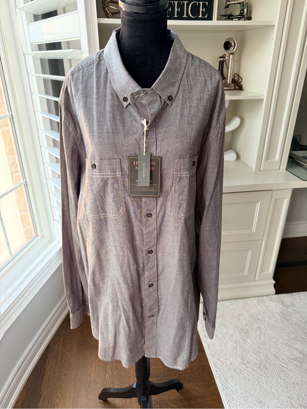 HUDSON NORTH Button Up Casual Long Sleeve Top Shirt Men’s Size XL BRAND NEW